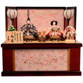 【雛人形】収納飾り 親王飾り「春光桜リボン黒ぼかし」 (605856)ひな人形 ひな祭り お雛様 ・・・