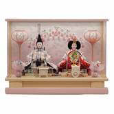 【雛人形】ケース飾り 親王飾り「桜刺繍ピンク パノラマアクリル」(322553)ひな人形 ひな祭り・・・