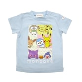 monpoke モンポケ 半袖Tシャツ 集合(ライトブルー×90cm)