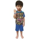 ★★★ウルトラヒーローズ 半袖光るパジャマ(ブルー×120cm)