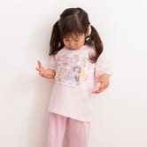 ディズニー 半袖パジャマ プリンセス ワンポイント 腹巻付き(ピンク×100cm)