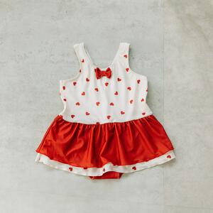 RAT-A-TATR ラッタッター ハート柄 ワンピース水着セット  レッド×110cm