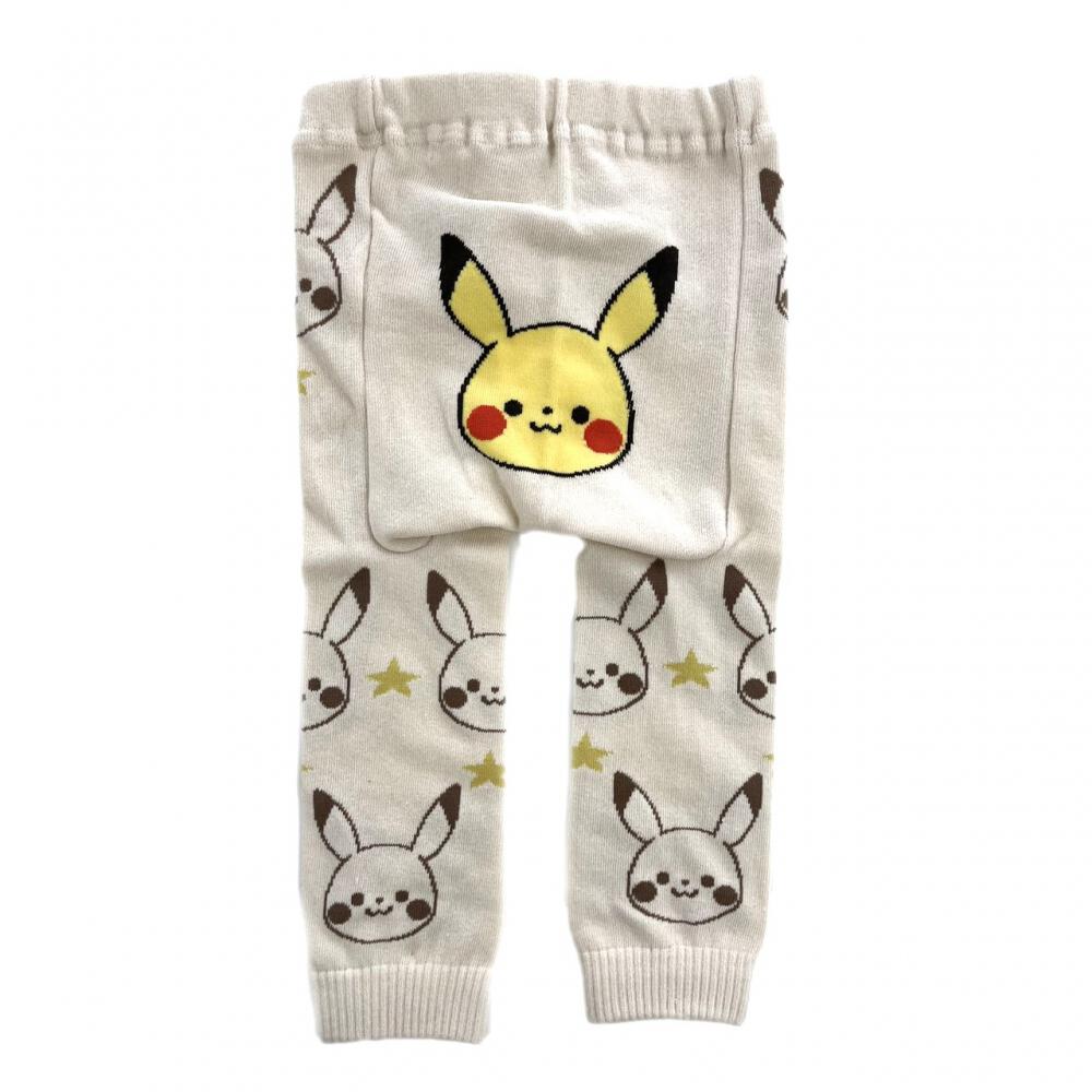 monpoke モンポケ ベビーレギンス 総柄 ピカチュウ(ナチュラル×80-90cm 