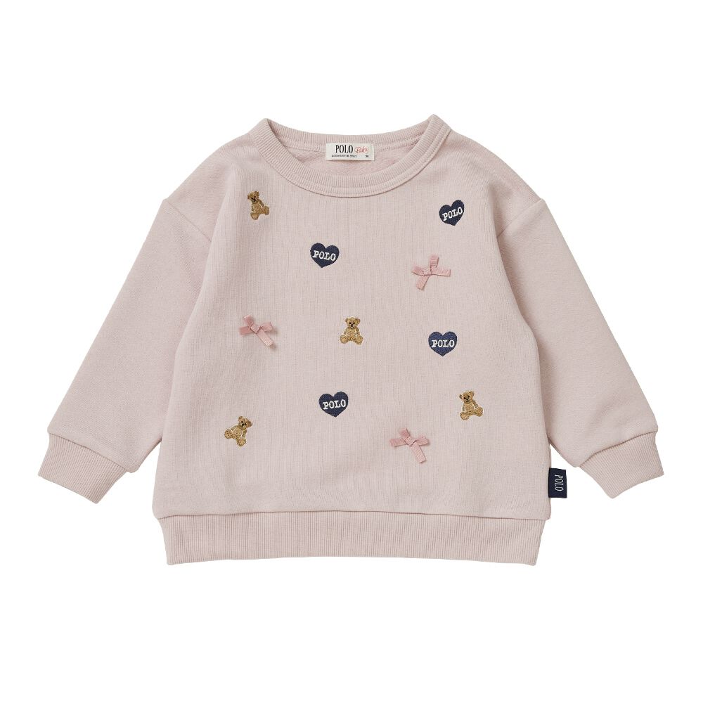 ハートちゃん POLO BCS ハート刺繍トレーナー ピンク×90cm ベビーザらス限定