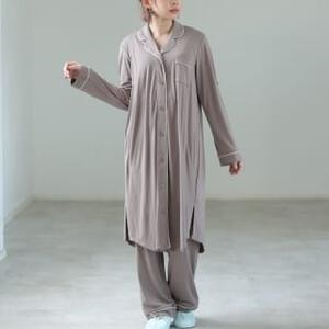 とろみらくちん長袖パジャマ(モカ×M-L)