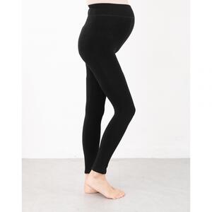 はじめてママのためのウェストらくらくレギンス 裏シャギー ブラック×M-L