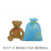 スターギフトバッグ 不織布（約）52ｘ65cm 水色 星 Mサイズ クリスマスラッピング 巾着袋 おもちゃ 子供 リボン 簡単 マチあり かわいい トイザらス限定