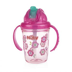 Nuby ヌービー FLIP N SIP 手持ち付きトレーニングマグ (ピンク)