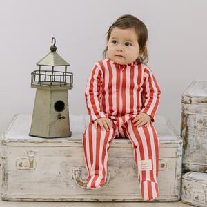 【FirstCloset×mioさん】 長袖ファスナーオール 足付き 裏毛 レッド×80cm ベビーザらス限定