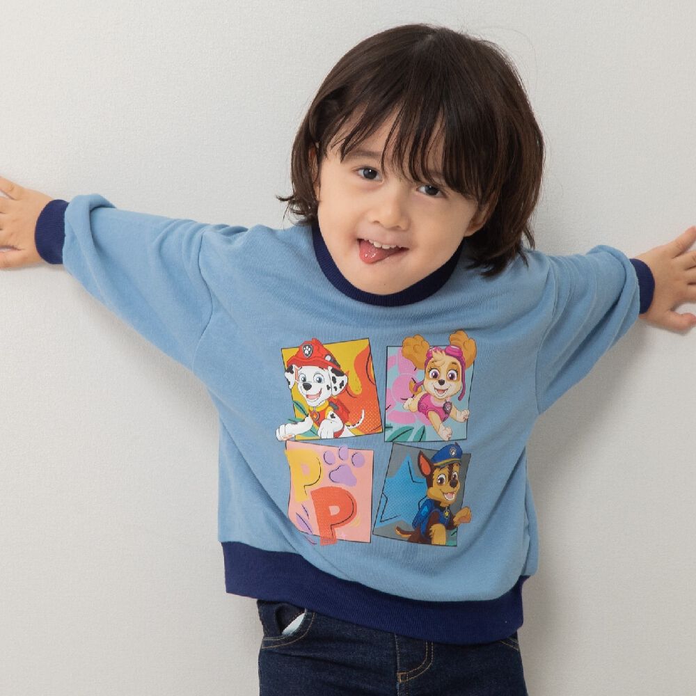 パワ　パトロール パウ・パトロール配色リブトレーナー サックス 95cm | Babies