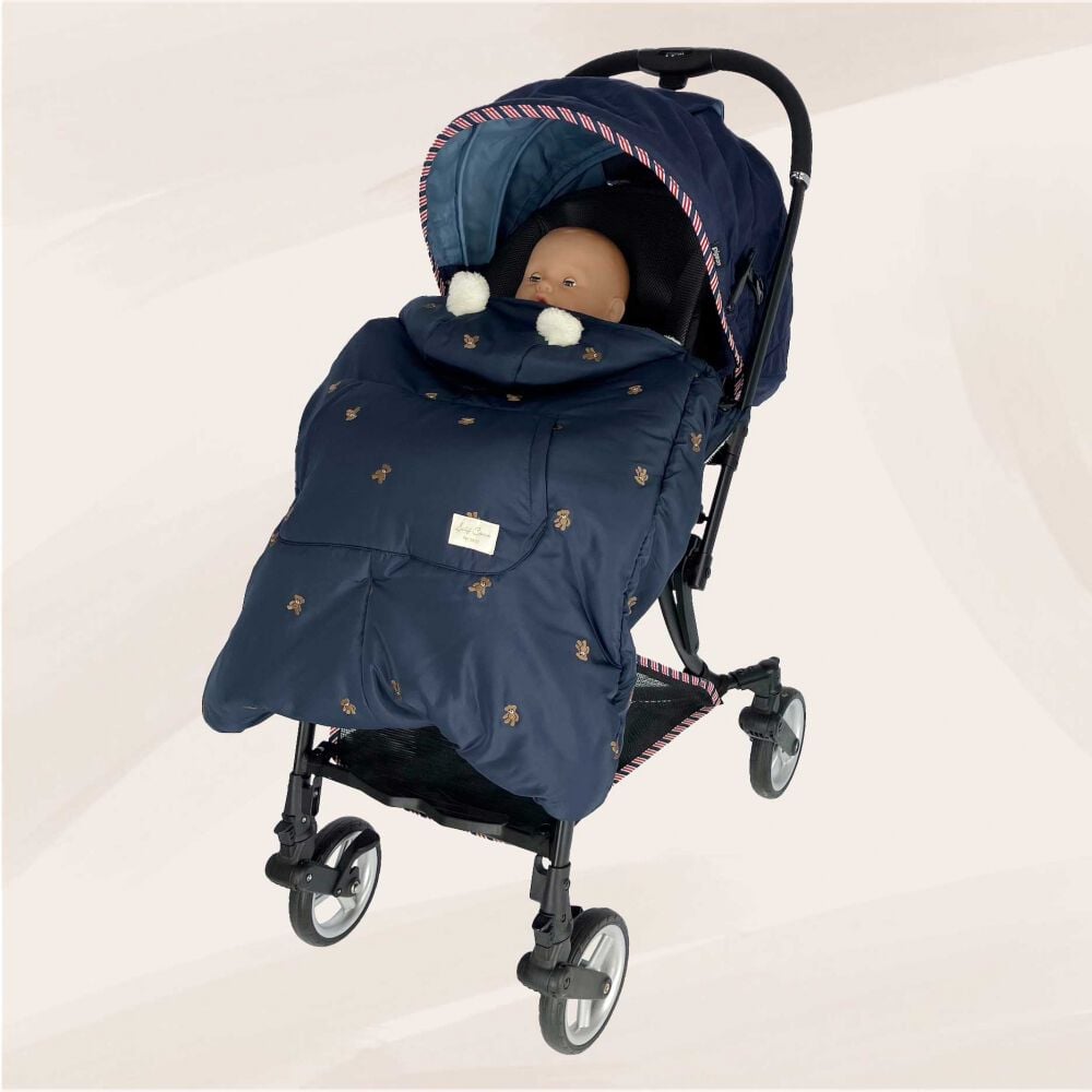 抱っこ紐ケープ 中綿 クマ刺繍 ネイビー×FREE ベビーザらス限定