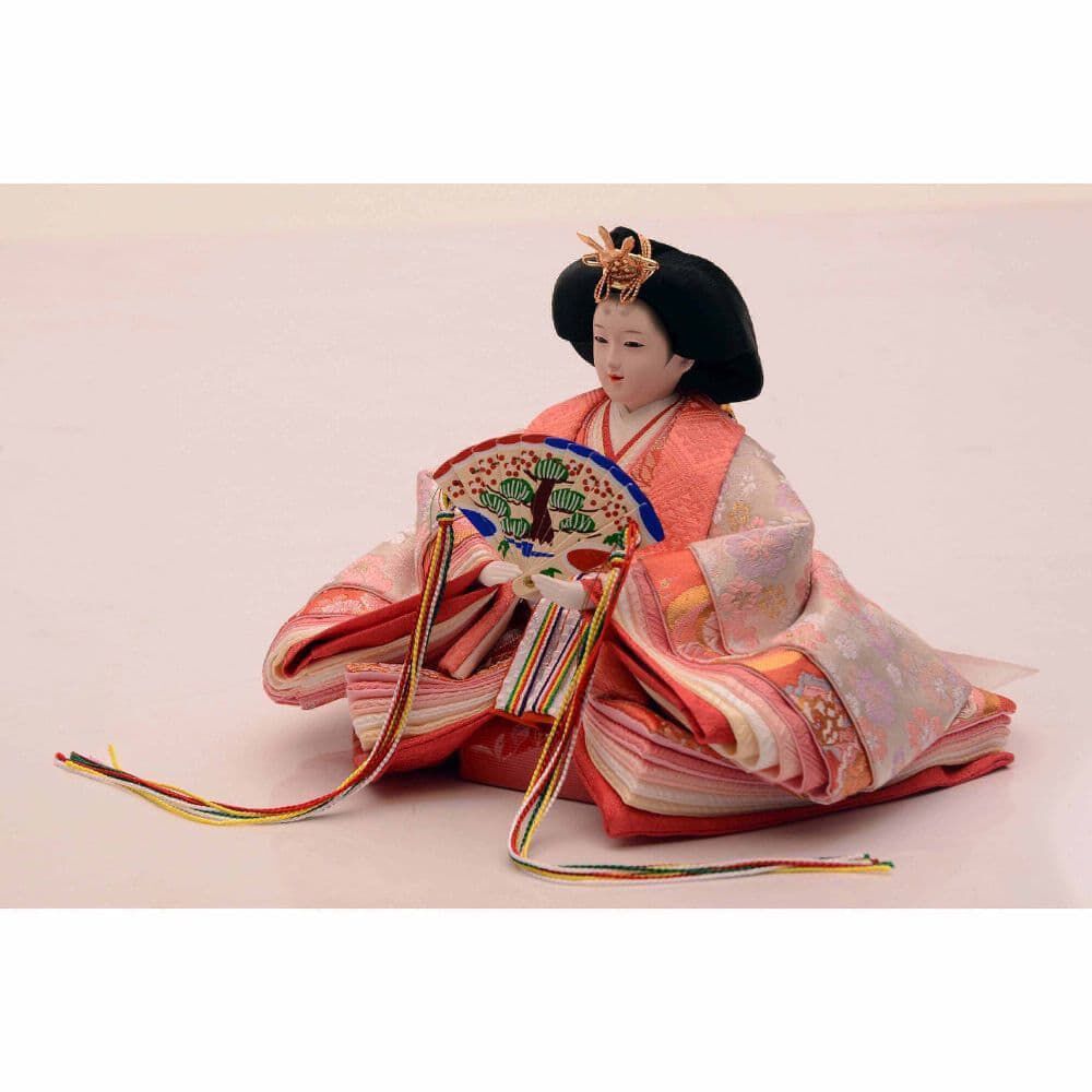 雛人形】三段収納五人飾り「宮さくらパールホワイト」 (606824