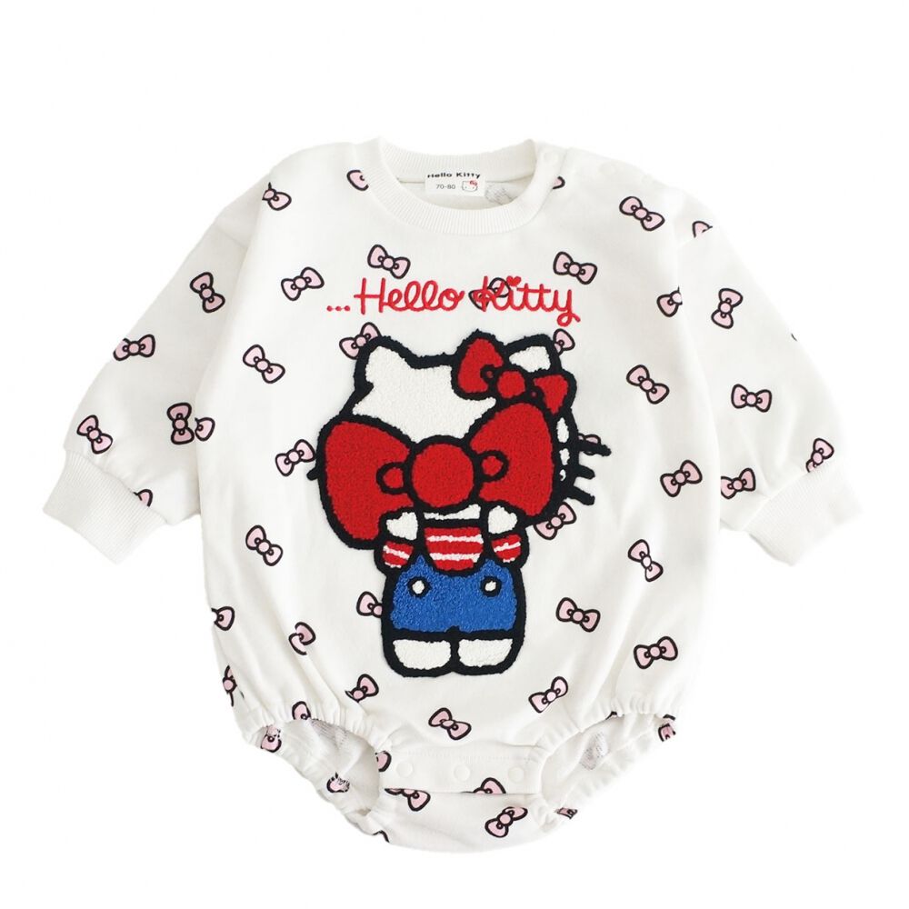 SANRIO サンリオ キティ 長袖ダルマボディスーツ ベージュ×70-80cm