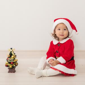 クリスマスワンピース 女の子 キッズ 子供 サンタ サンタクロース 衣装 ドレス ベロア レッド×70cm ベビーザらス限定