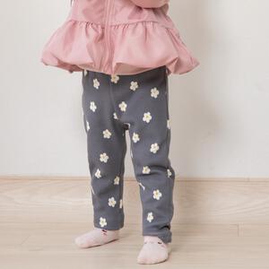 COJIKA 10分丈デイリーパンツ 裏シャギー デイジー柄 グレー×90cm ベビーザらス限定