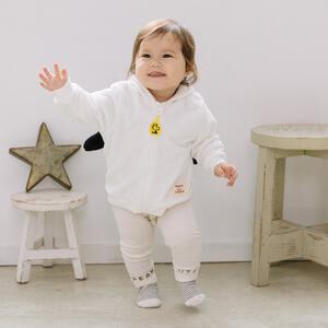 SNOOPY 長袖パーカー サンゴフリース スヌーピー ホワイト×80-90cm ベビーザらス限定