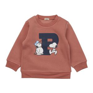 SNOOPY スヌーピー 長袖デイリートレーナー 起毛 ロゴ レッド×90cm ベビーザらス限定