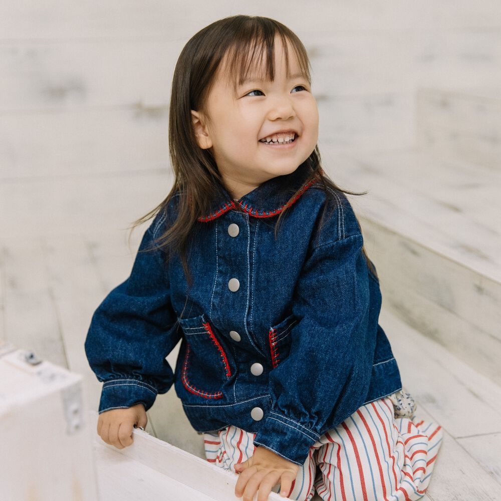 FirstCloset×mioさん】デニムジャケット ネイビー×80cm | マタニティ