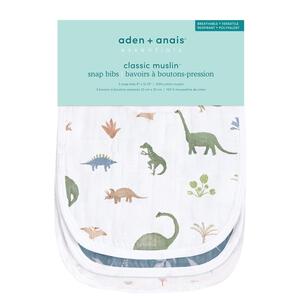 ADEN+ANAIS エイデンアンドアネイ エッセンシャルズ スナップビブ3枚入りディノジャングル(ダークグリーン×フリー)