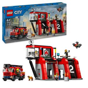 【オンライン限定価格】レゴ LEGO シティ 消防署と消防車 60414｜おもちゃ 玩具 誕生日 プレゼント ブロック 6歳 7歳 8歳 消防車 車 ごっこ遊び 家 おうち