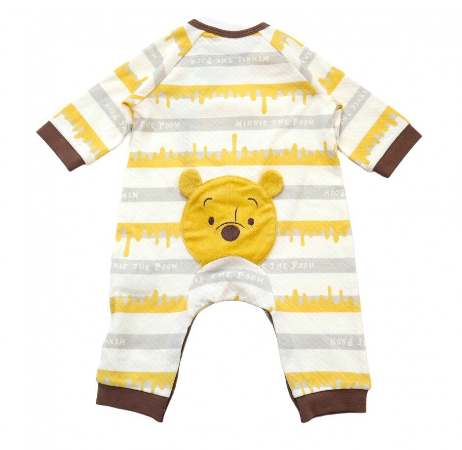 Disney ディズニー 長袖前開きロンパース おしり顔 くまのプーさん