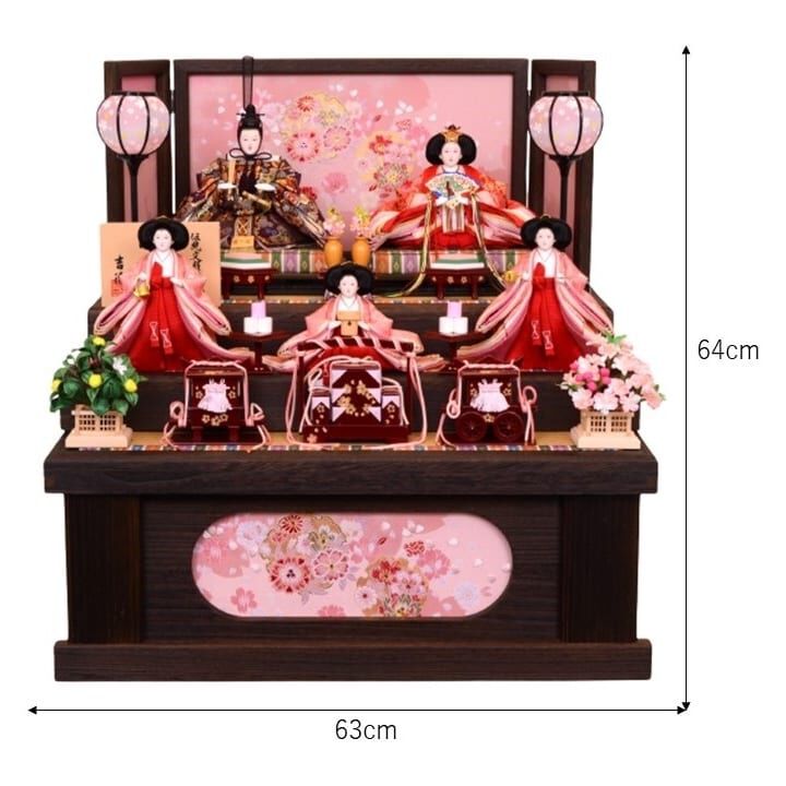 桃の節句 桜の刺繍三つ折り焼桐屏風 【公式通販】