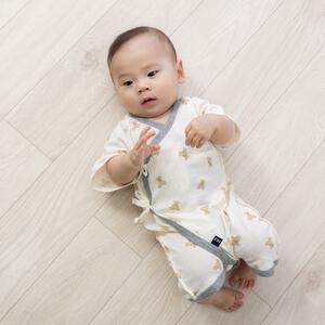 POLO BCS 2枚組 新生児肌着 コンビ ロゴクマ オフホワイト&times;50-60cm