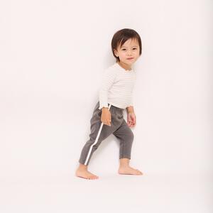 長袖ロンパース肌着 2枚組 リブメローボーダー ブルー×80cm ベビーザらス限定