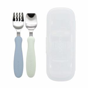 EDISONmama エジソンママ フォーク＆スプーン ケース付き ブルーハワイ