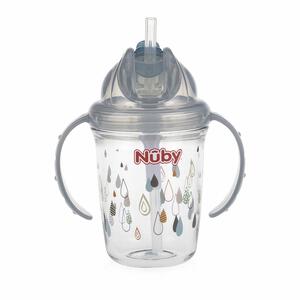 Nuby ヌービー FLIP N SIP 手持ち付きトレーニングマグ (グレー)