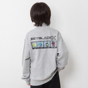 BEYBLADE X 長袖トレーナー ハーフジップ ベイブレード エックス グレー&times;130cm ベビーザらス限定