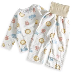 長袖腹巻付きパジャマ ニットキルト アニマル柄 アイボリー×95cm ベビーザらス限定