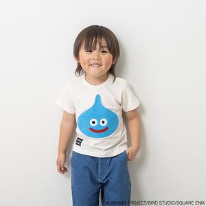 ドラクエベビー＆キッズ 半袖Tシャツ サガラ刺繍 スライム ホワイト&times;90cm