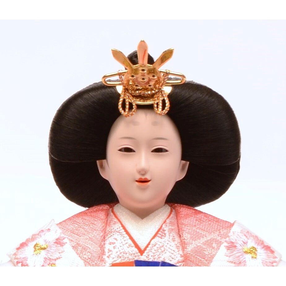 雛人形】ケース飾り 親王飾り「桜金ぼかしパノラマアクリル