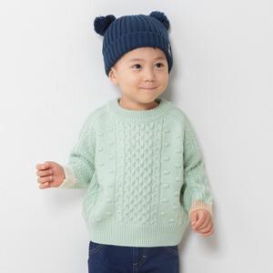 ベビーザらス限定　RAT-A-TATR ラッタッター ケーブルニット(グリーン&times;80cm)