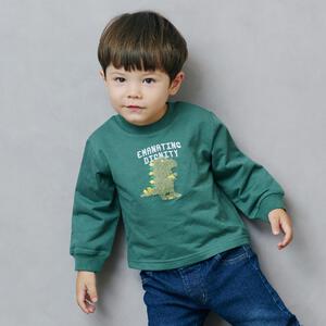 ベビーザらス限定　sophitica サガラ刺繍 デイリートップス キョウリュウ(カーキ&times;80cm)