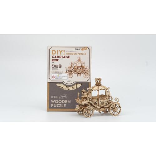 木製立体パズル つくるんTG302 馬車 3D 組立キット インテリア 日本語説明書付き