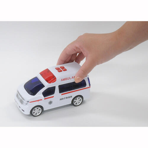 ミニサウンド 緊急車両セット 3台セット フリクション走行 パトライト パトカー 救急車 消防車 標識セット付 トイザらス限定  3歳 4歳 5歳