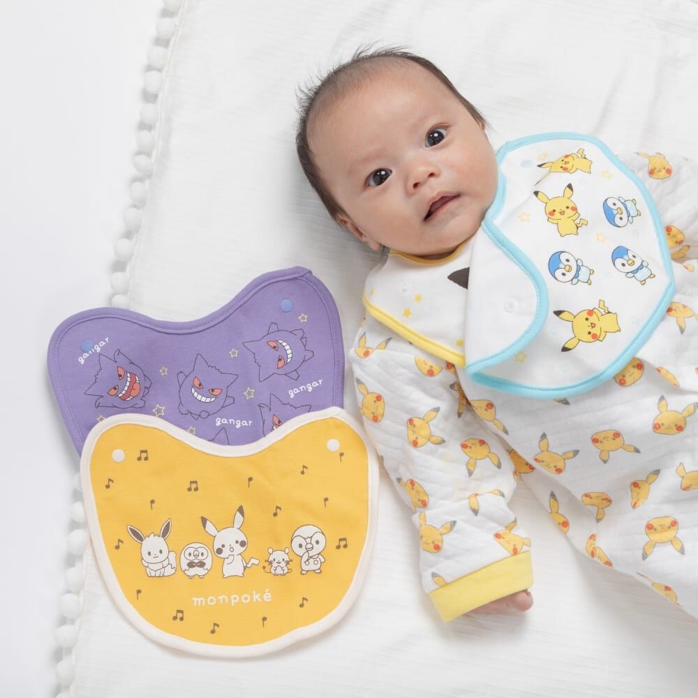 monpoke モンポケ パチパチ付け替えスタイ 4枚組 | マタニティ・ベビー