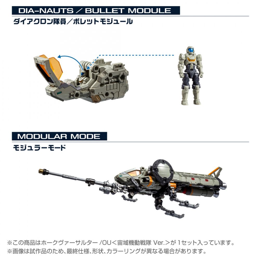 限定 ガンマヴァーサルター ホークモジュラーモード 宇宙海兵隊Ver. セット ダイアクロン』宇宙海兵隊Ver.の「ホークモジュラーモード」が登場