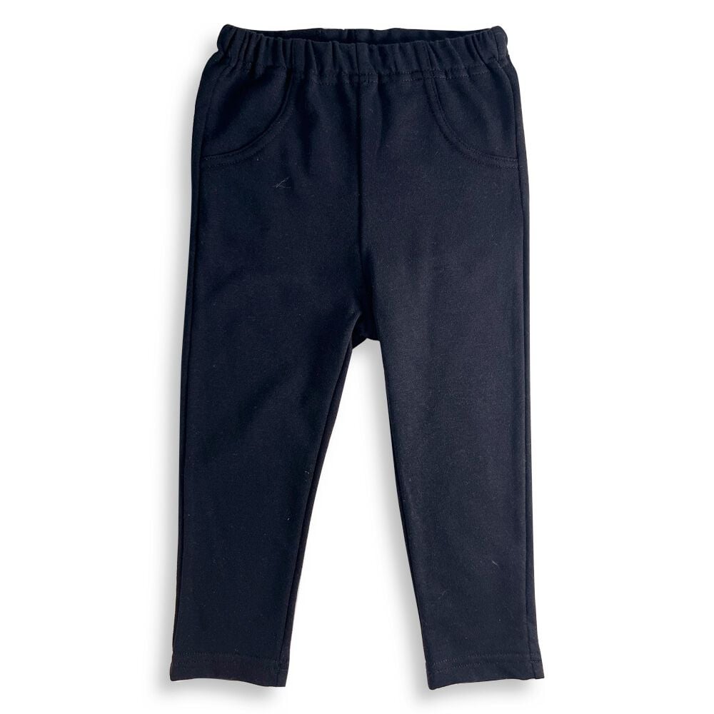 COJIKA 10分丈デイリーパンツ 無地 ミニ裏毛 ブラック×100cm ベビーザ