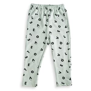 ベビーザらス限定　COJIKA 10分丈デイリーパンツ ラブ柄 ミニ裏毛(グリーン&times;80ｃｍ)