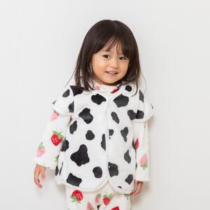 パジャマベスト フリース 牛柄 ブラック×80-95cm ベビーザらス限定