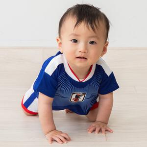半袖ユニホームロンパース サッカー日本代表ver. メッシュ ブルー&times;70cm