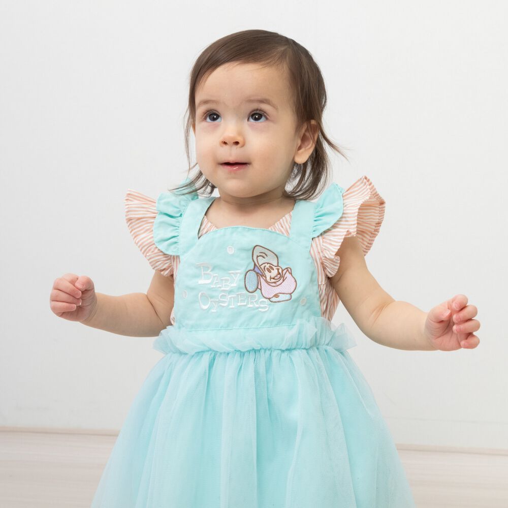 ディズニー サロペットスカート ミニ裏毛×チュール ヤングオイスター