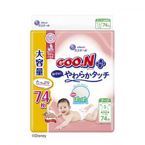 グーンプラス 敏感肌にやわらかタッチSサイズ74枚 【大王製紙 テープタイプ】