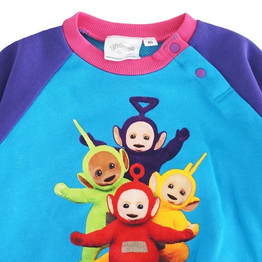 テレタビーズ】長袖ダルマボディスーツ ラグラン ブルー×70cm