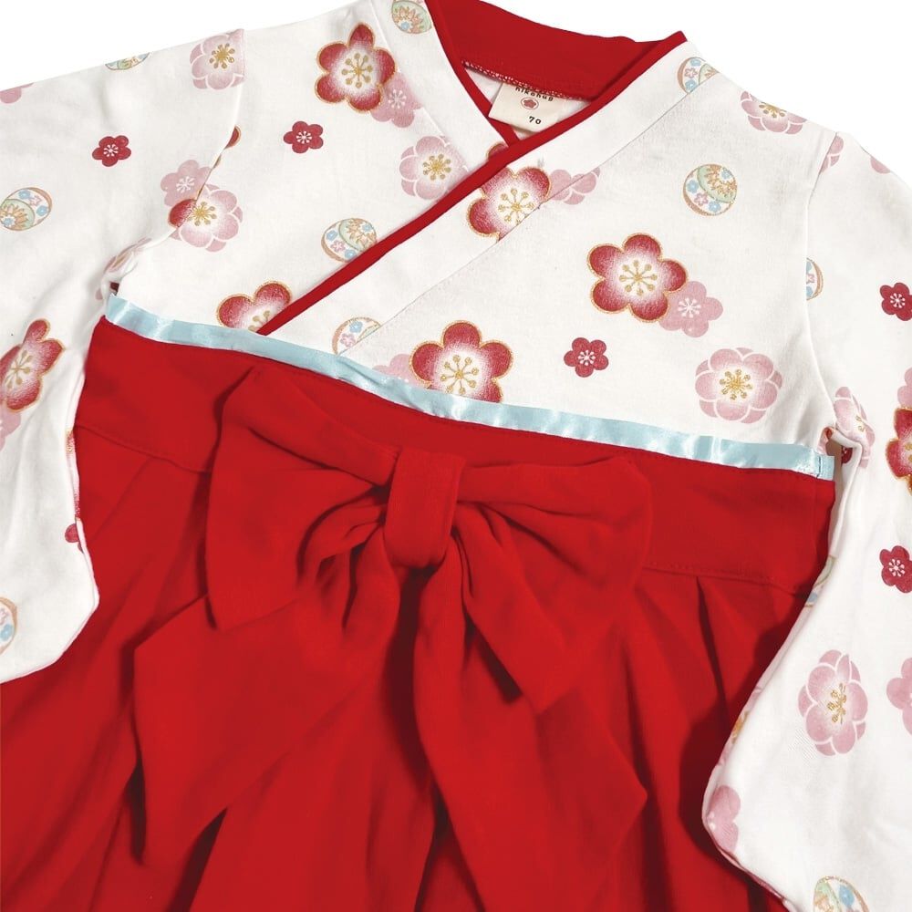 長袖袴オール スムス 女の子柄(レッド×70cm) ベビーザらス限定