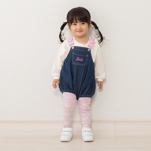 Barbie バービー デニムサロペットロンパース(ブルー×70-80cm)
