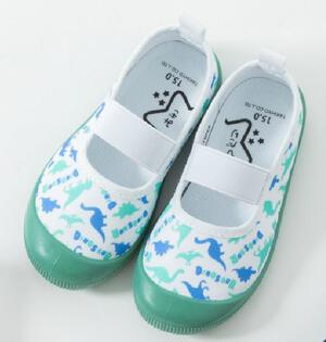 恐竜 総柄 上履き グリーンx16cm ベビーザらス限定